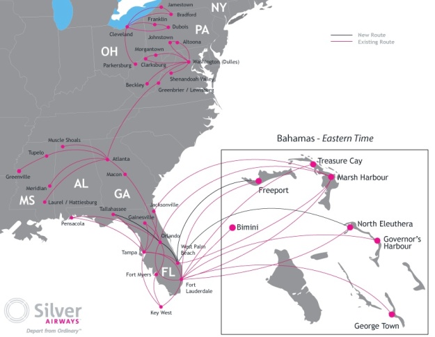 Silver Airways 2.2014 Route Map
