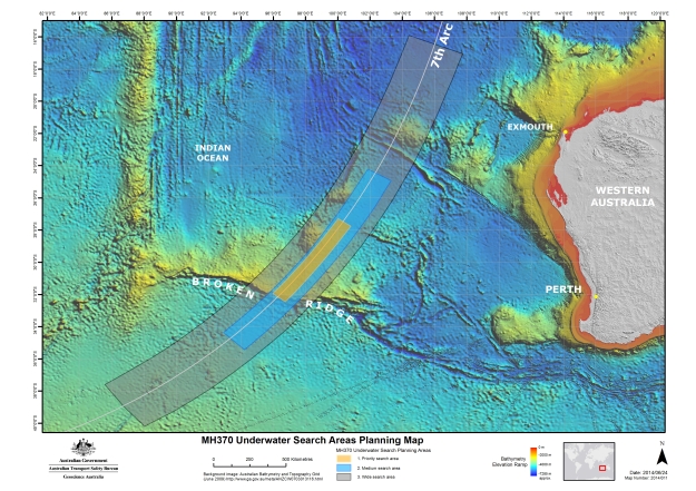 ATSB 6.26.14 Search Map for MH 370