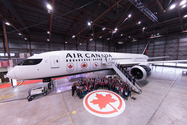 Air Canada Unveils Its Boeing 787 9 Dreamliner Olympic Logo